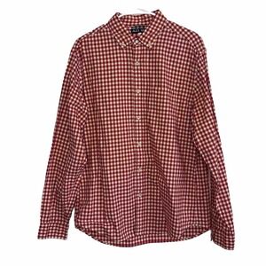 Alex Mill Button Up Shirt Large Top Gingham Red White Check Office Patriotic S3